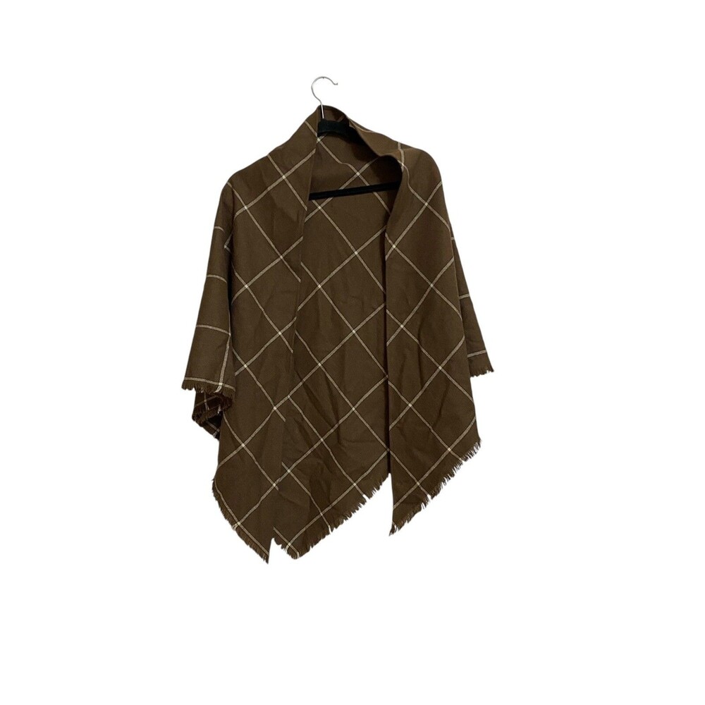 John Meyer Vintage Wool Shawl Wrap Cape Plaid